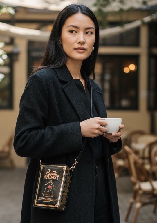 NEW Kate Spade Disney Beauty and the Beast 3D Book Crossbody Black Multi NWT