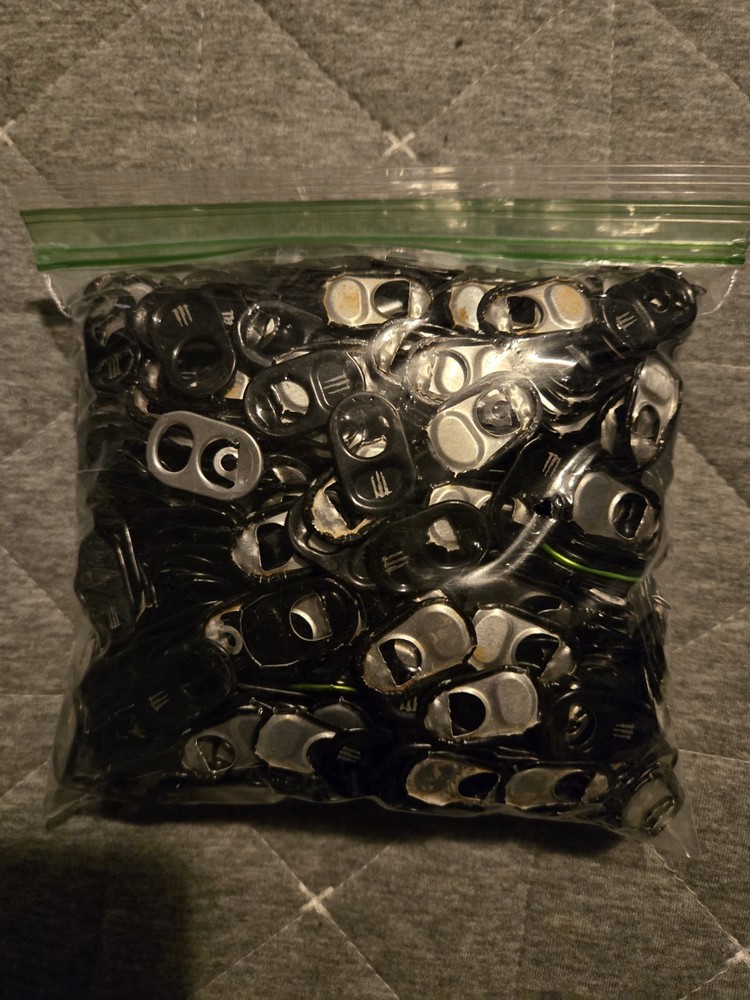 Assorted Black Aluminum Can Tabs & Pull Tabs for Crafting, Shapes Theme