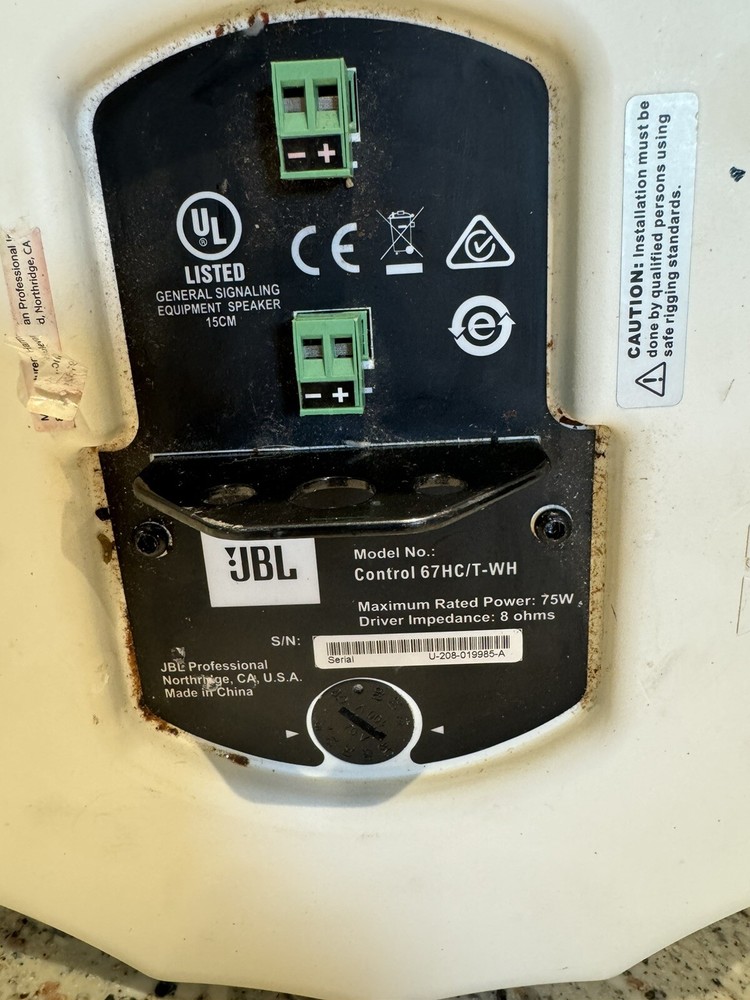 JBL Control 67 HC/T Narrow 75° Coverage High Ceiling Pendant Speaker