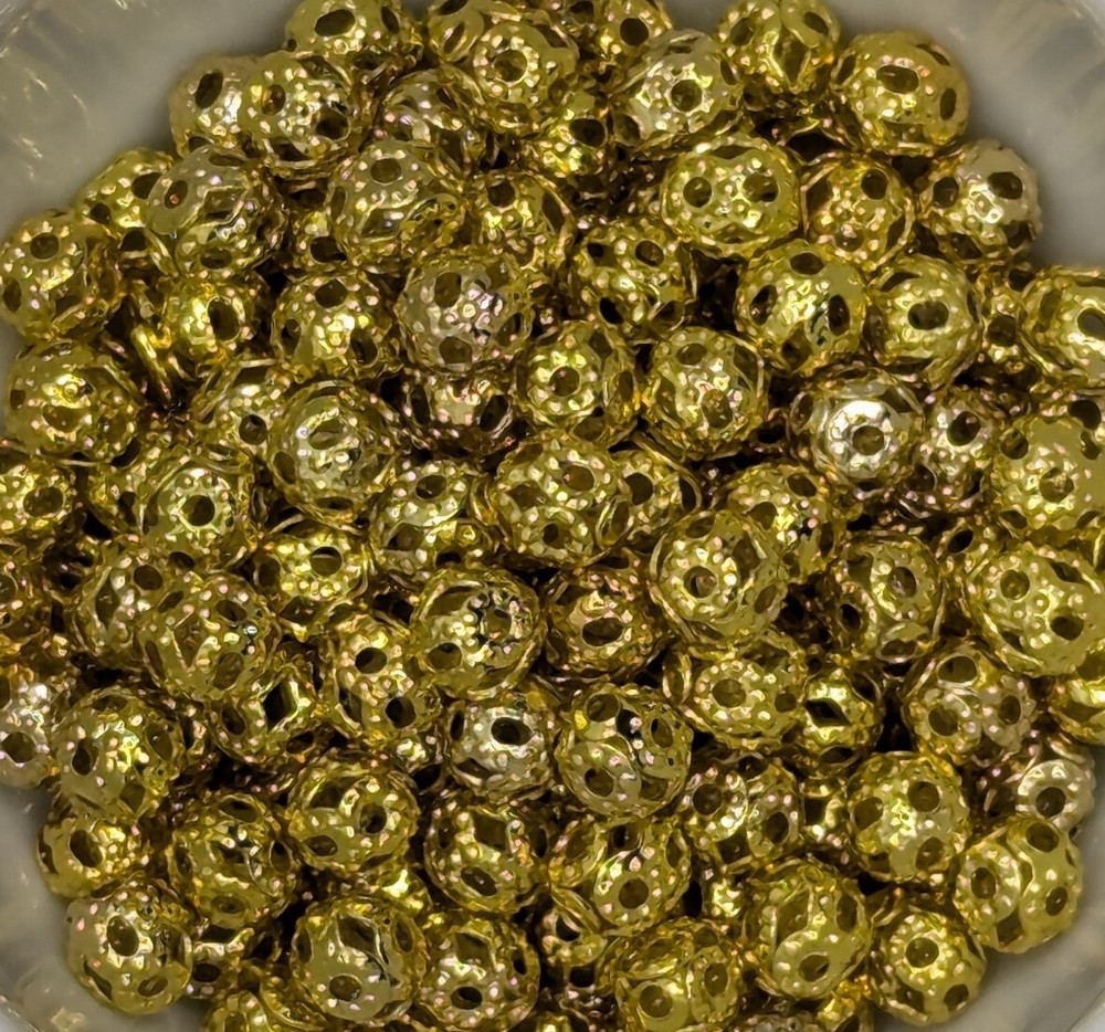 Filigree Beads - Round - G/P - various sizes