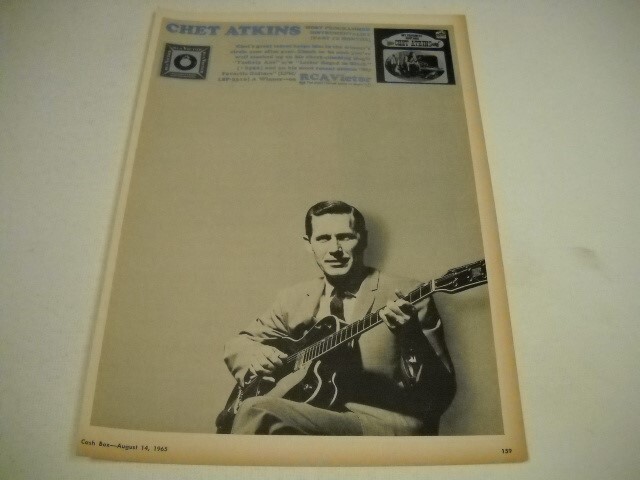 CHET ATKINS Most Programmed Instrument. Past 12 months 1965 CB Promo Poster Ad