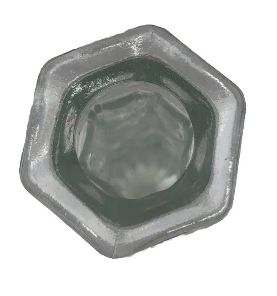 Vintage Clear Glass 9" Bud Vase - Quilted Diamond Pattern, Six-Sided Bottom