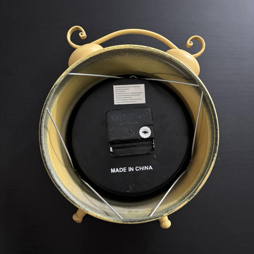 Shabby Chic Westminster Station Yellow Metal Clock