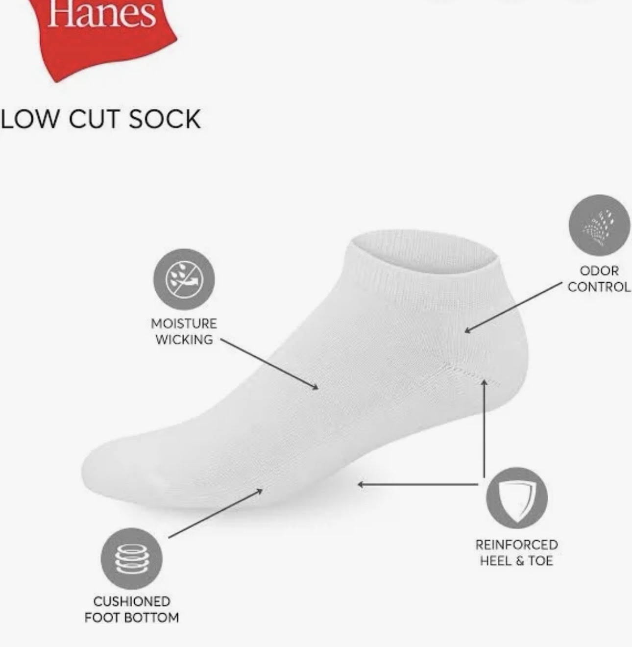 Hanes Mens Socks X-temp, Cushioned Lowcut 12-pk, Black, Big and Tall Sz 12-14 US