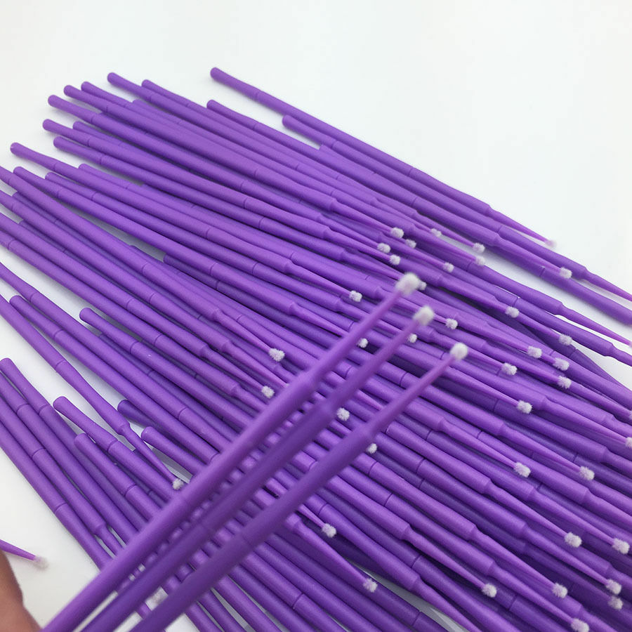 100 Pcs Dental Disposable Small Micro Applicators Micro Brushes Purple 1.5mm