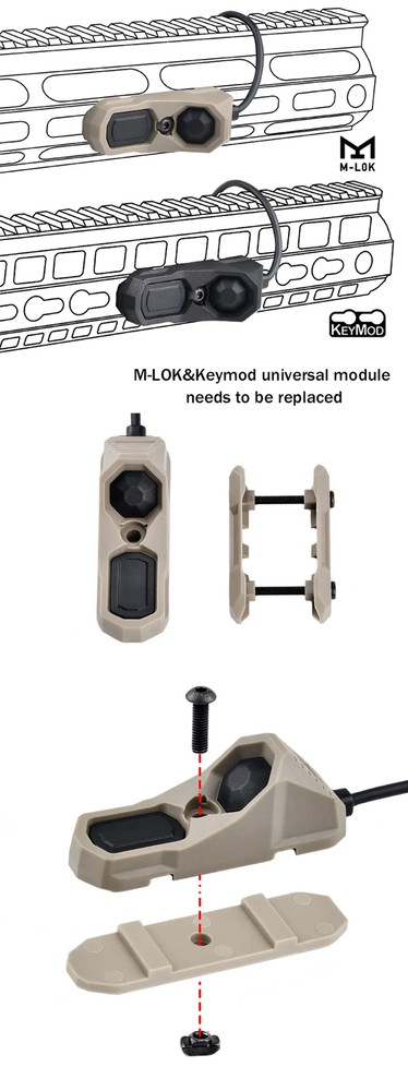 Tactical ModButton Remote Pressure Switch For SF Light Mlok Keymod Crane OGL Dot