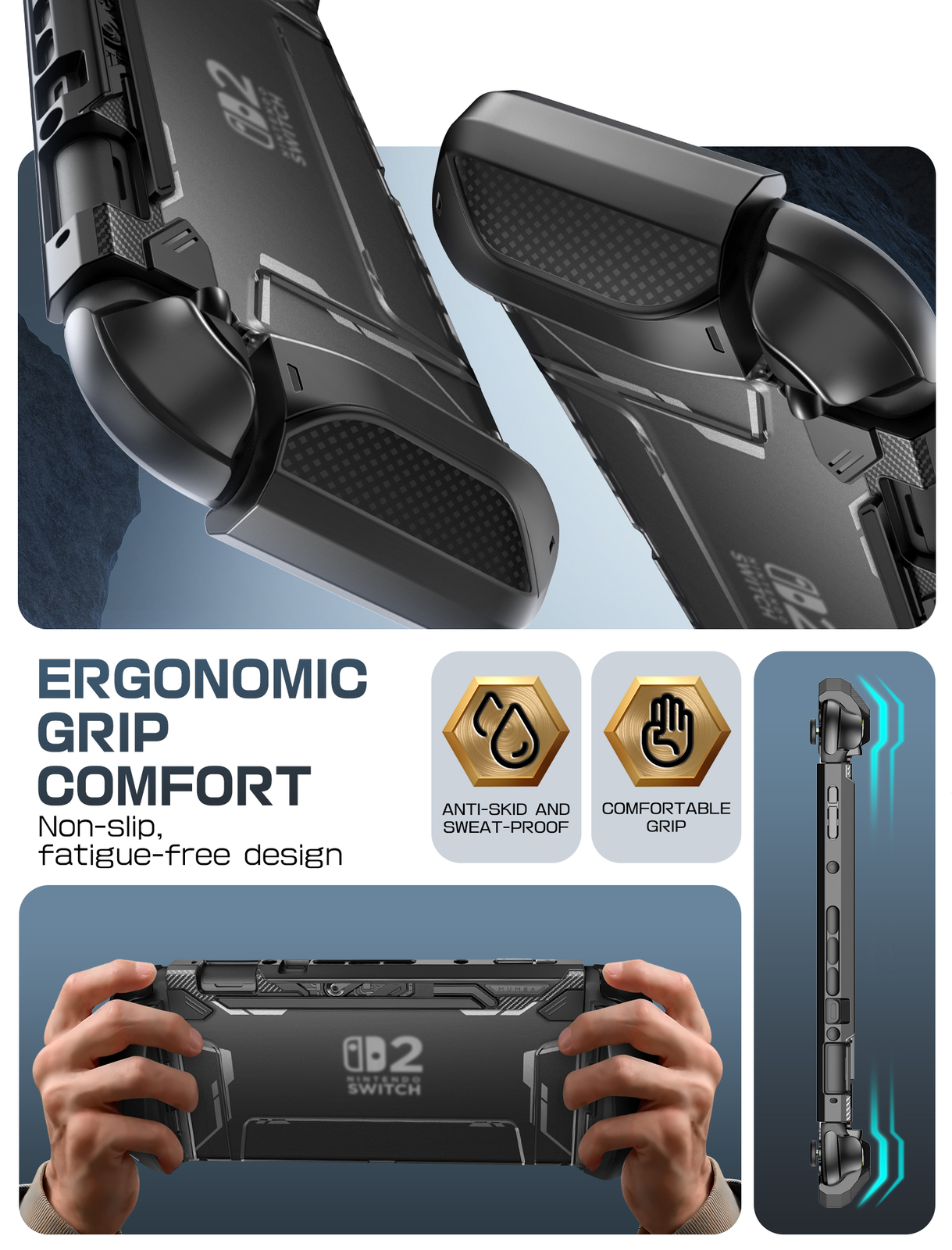 Mumba Dockable Case For Nintendo Switch 2 2025 Console Joy-Con TPU Grip Cover