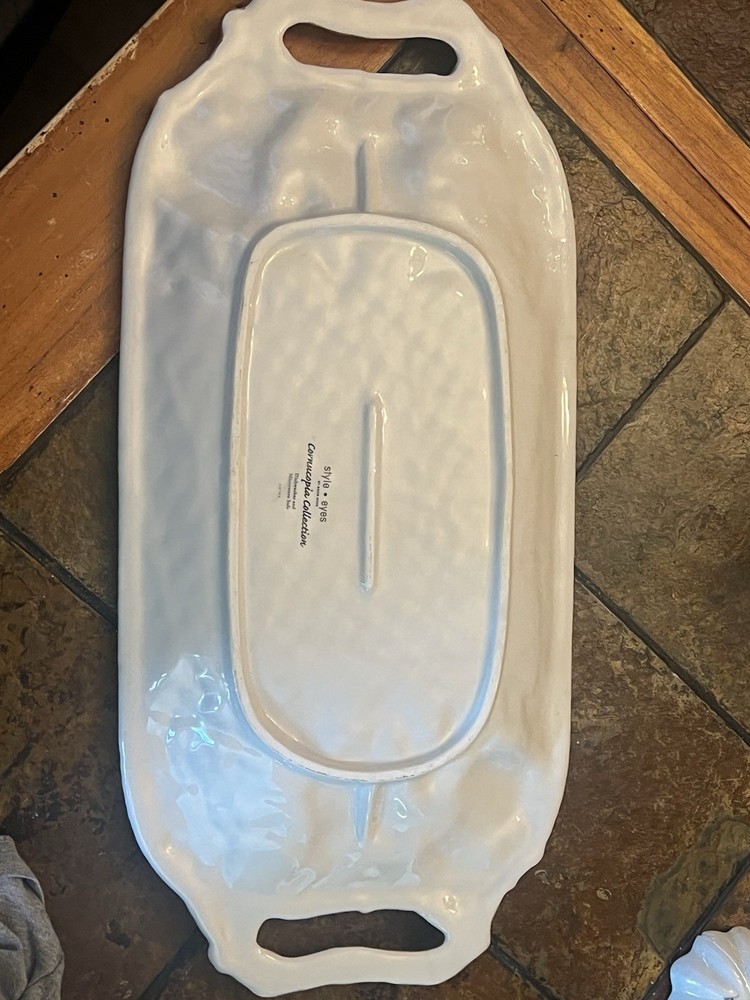 Baum Bros Cornucopia Collection Ceramic Fruit Tray Dishwasher Microwave Safe