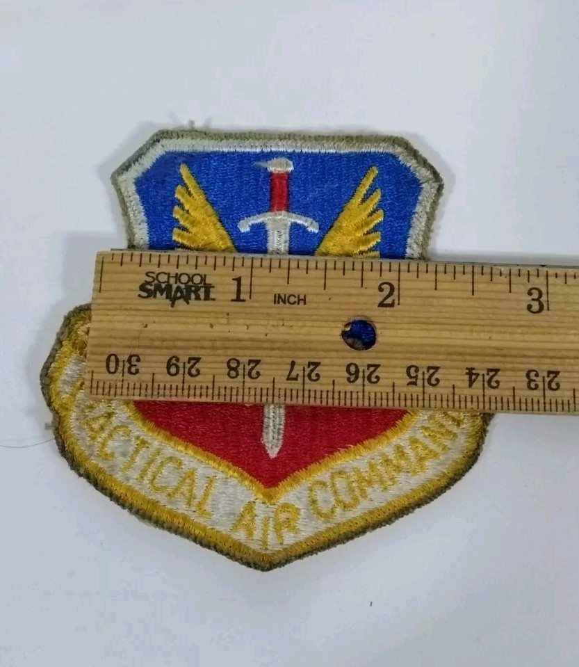 1970s US Air Force Tactical Air Command (TAC) Embroidered Patch Sword Wings 3"