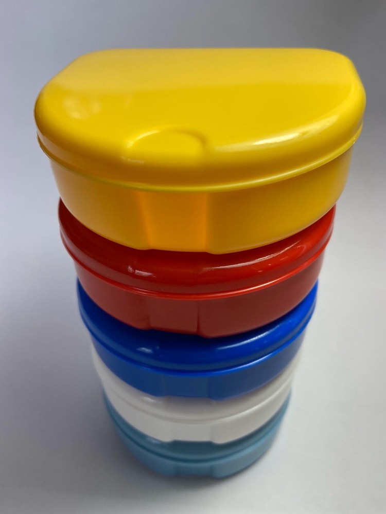 5-pcs Dental Retainer Box, Mouthguard, Denture Storage Case, Multi Color