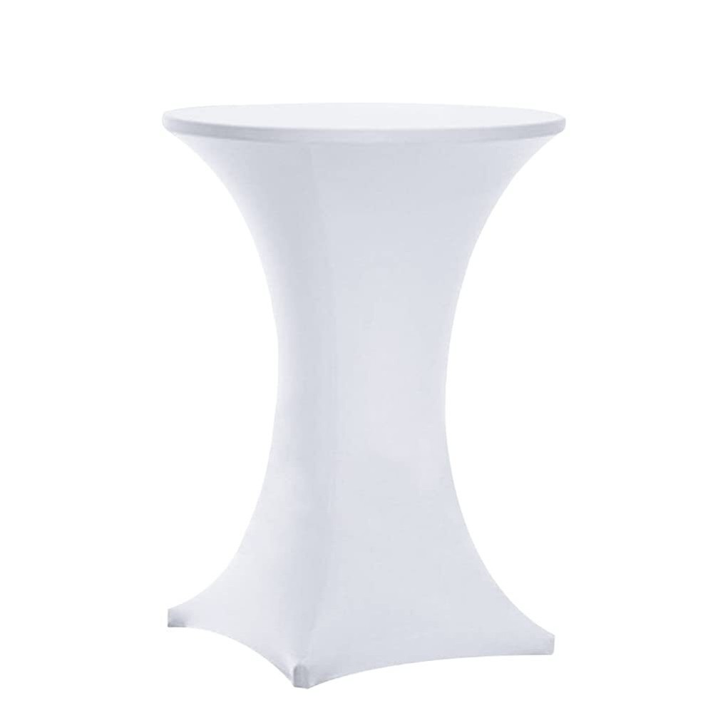 24x30 Cocktail Spandex Stretch Square Corners Tablecloth White