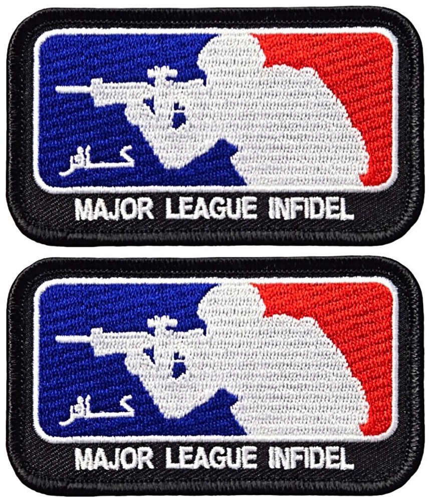Major League Infidel Arabic Embroidered PATCH  | 2PC Hook Backing  3.5" x 2"