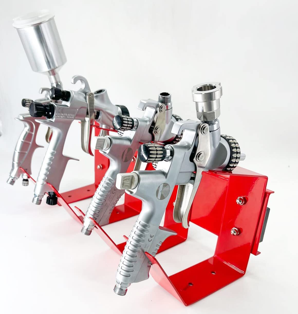 Magnetic Paint Spray Gun Holder Stand, Holds 4 Gravity Feed