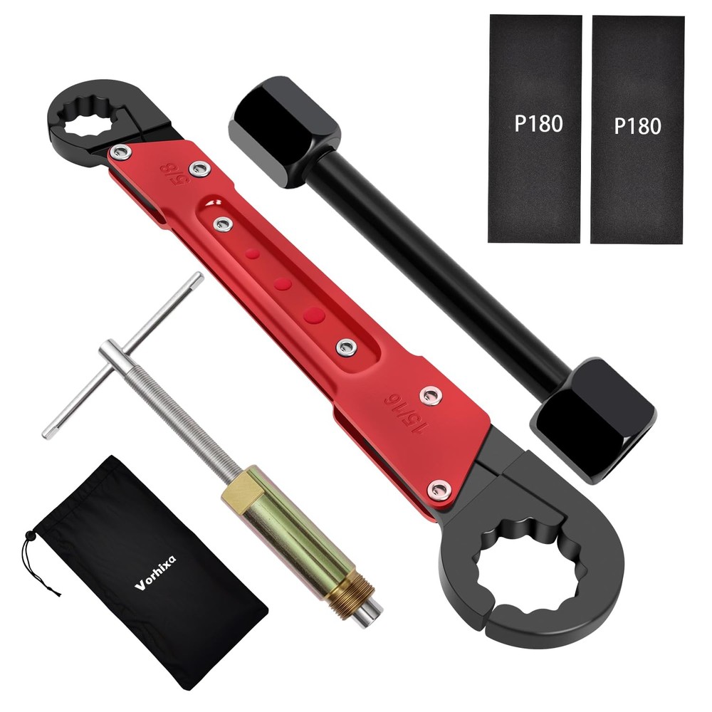 Vorhixa 6 Pcs Plumbing Tools Kit with Angle Stop Wrench & 1/2-Inch Red