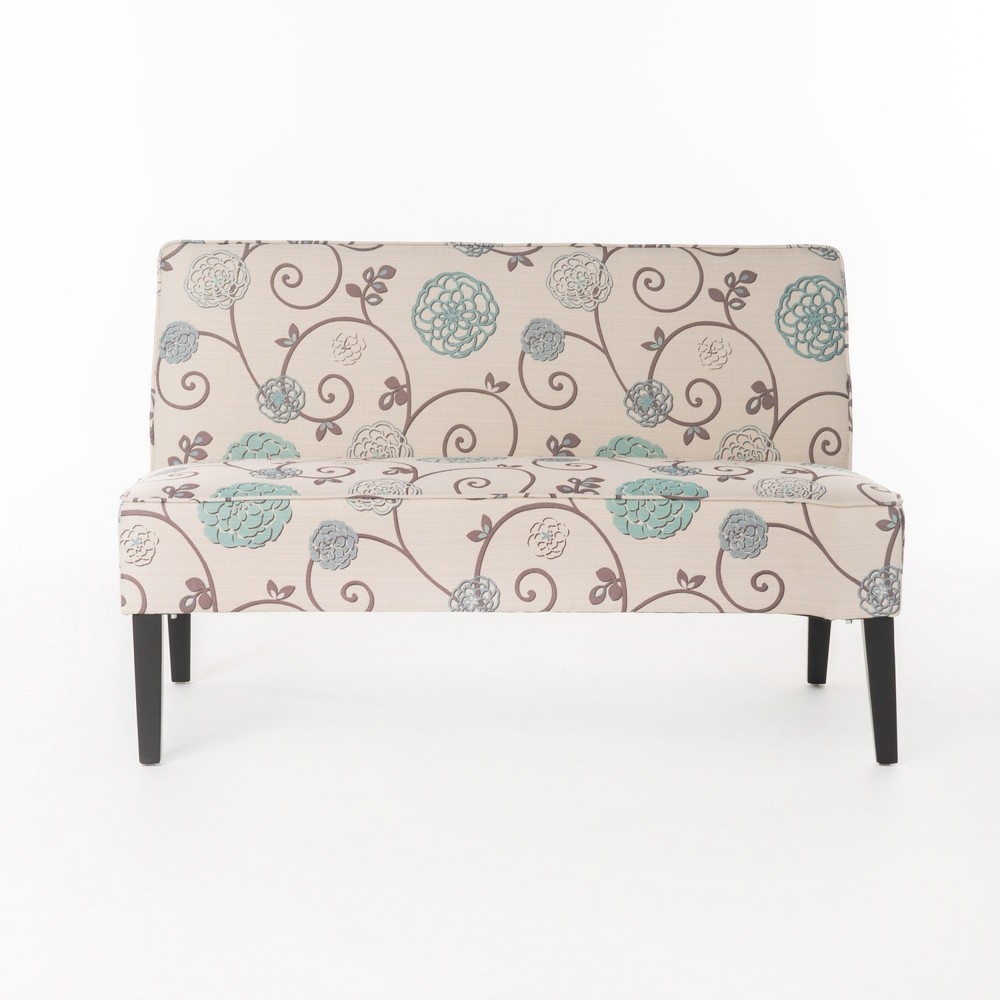 Modern Loveseat Sofa for Small Space Upholstered Couch with Solid Wood Legs
