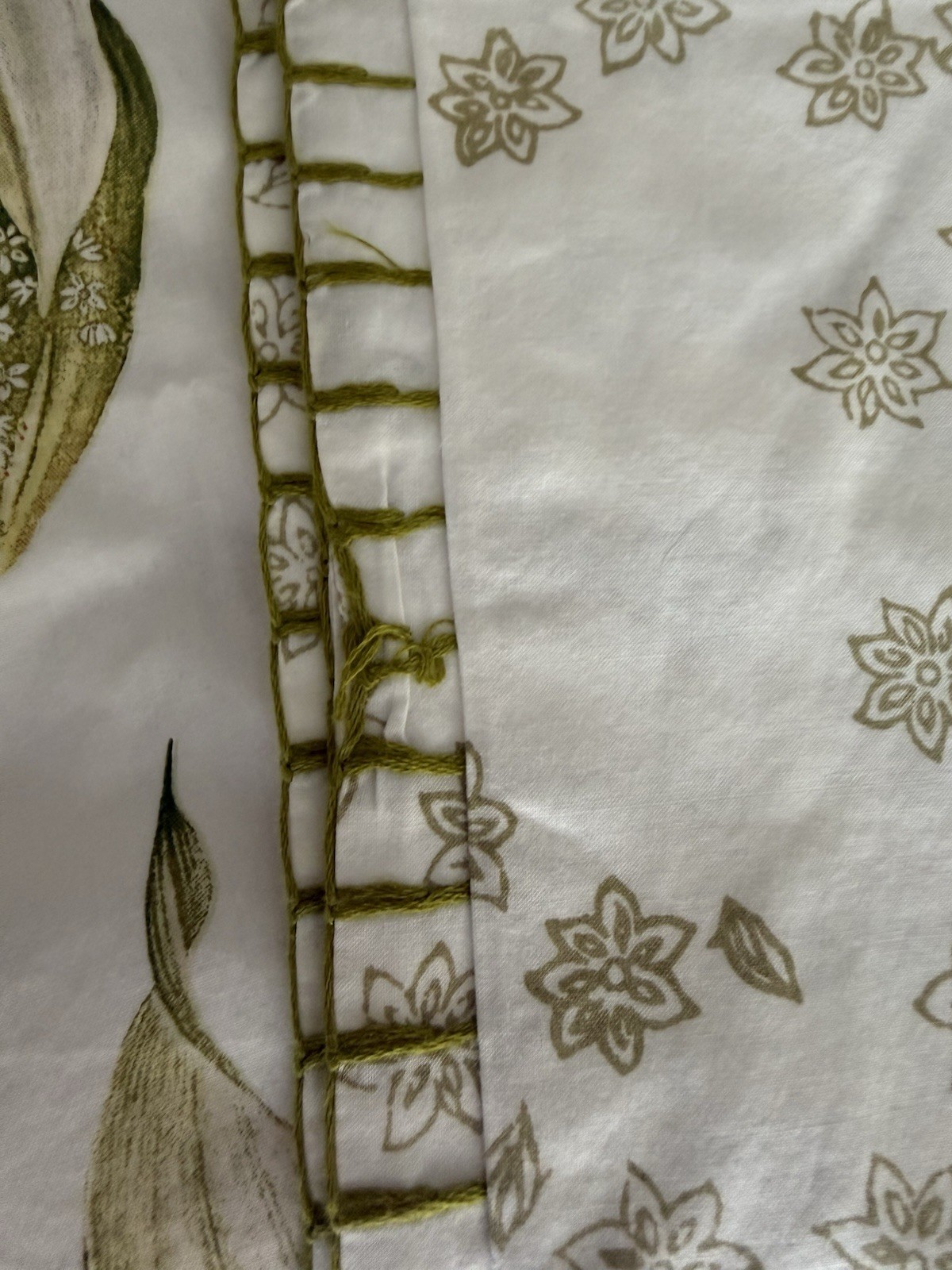 TWIN John Robshaw Organic Cotton Sage Green floral Duvet Cover - Owned (2 Avail)