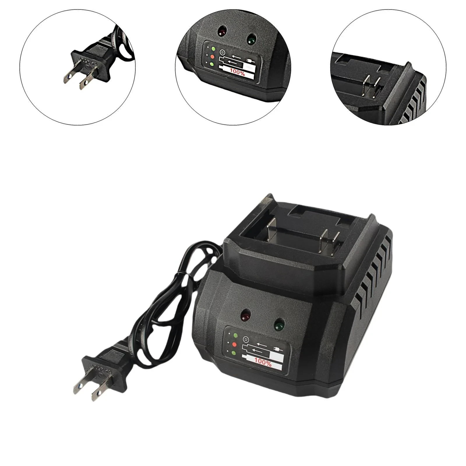21V Battery Charger Universal Charger Portable Electric Tool Charging Station US