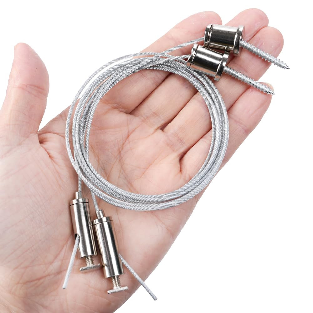 Ceiling Hanging Wire Cable Kit, 4 Sets Wire Cable Hanging System kit, Aquarium L