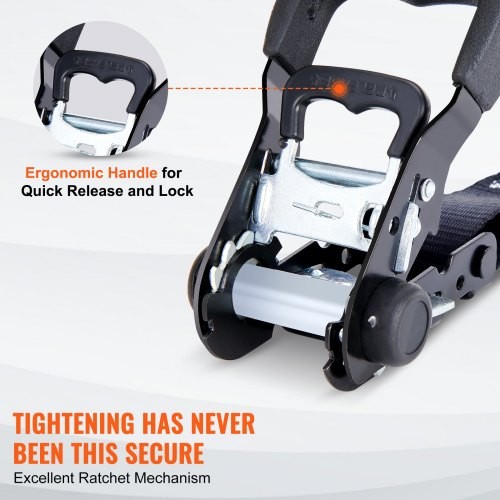 Ratchet Tie Down Straps 4PK 5208 lb Max Break Strength Includes 4