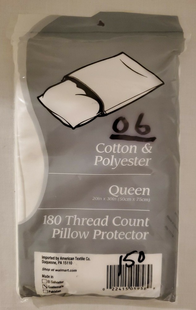 New Bedding Basics Cotton Polyester Pillow Protector Queen Size