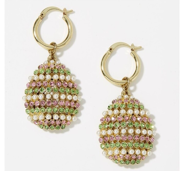 Heidi Daus "Eggs-Essential" Crystal Pave Drop Earrings-Pierced-NWT