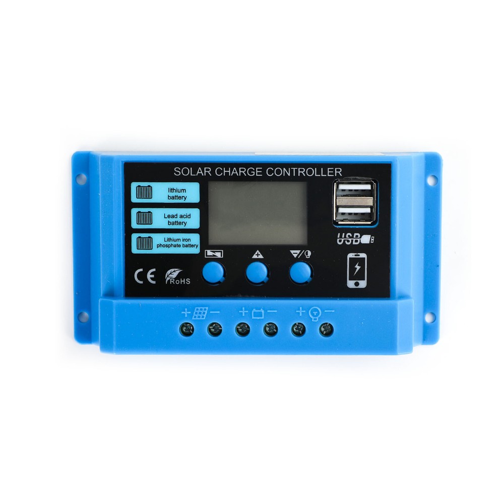 30A PWM Solar Charge Controller 12V 24V Regulator For 100W/200W/300W Solar Panel