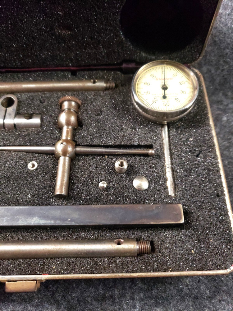 Starrett universal dial test indicator Plunger Back Rods Tips & Case C13B5)