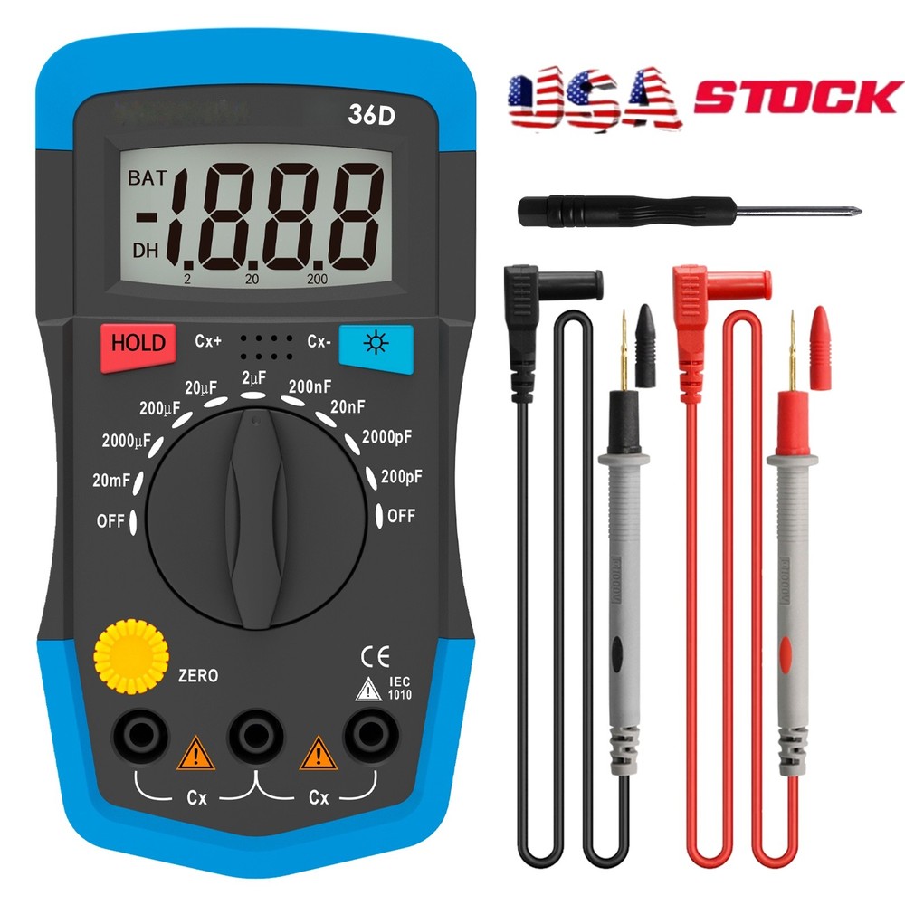 HoldPeak Capacitor Teste 200-20mF Auto-Rang Digital Capacitance Meter Data Hold