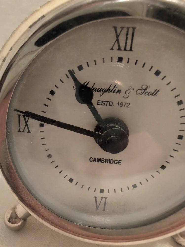 Mclaughlin & Scott Estd. 1972 Cambridge Cream Desk Clock