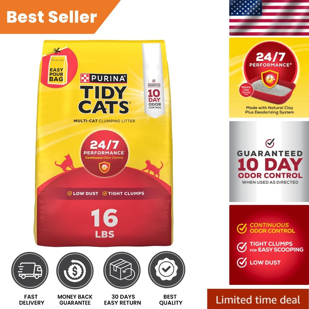 Multi-Cat Clumping Cat Litter - 24/7 Odor Control, Fresh Linen Scent - 16 lb