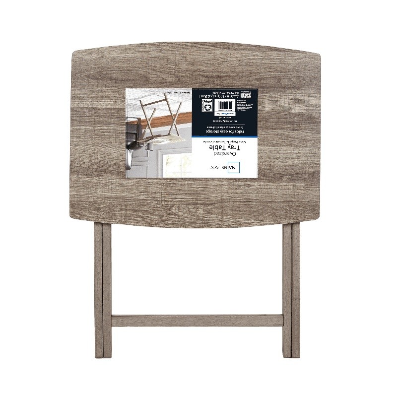 Indoor Folding Tray Table Lightweight Portable Easy Storage Rustic Design Gray