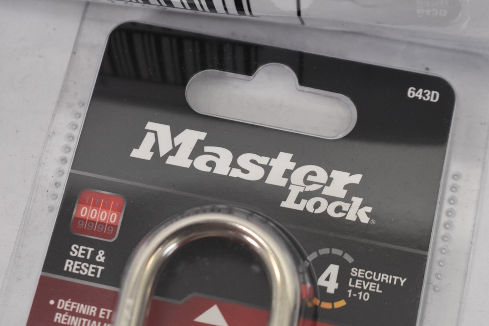Lot of 4 Master Lock Combination Lock Resettable 4 Dial Padlock Silver