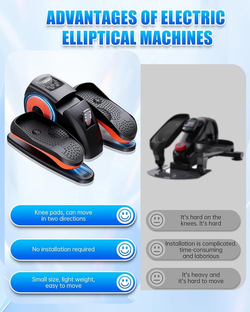 12 Adjustable Electric Elliptical Leg Exerciser Under Desk Elliptical Machine