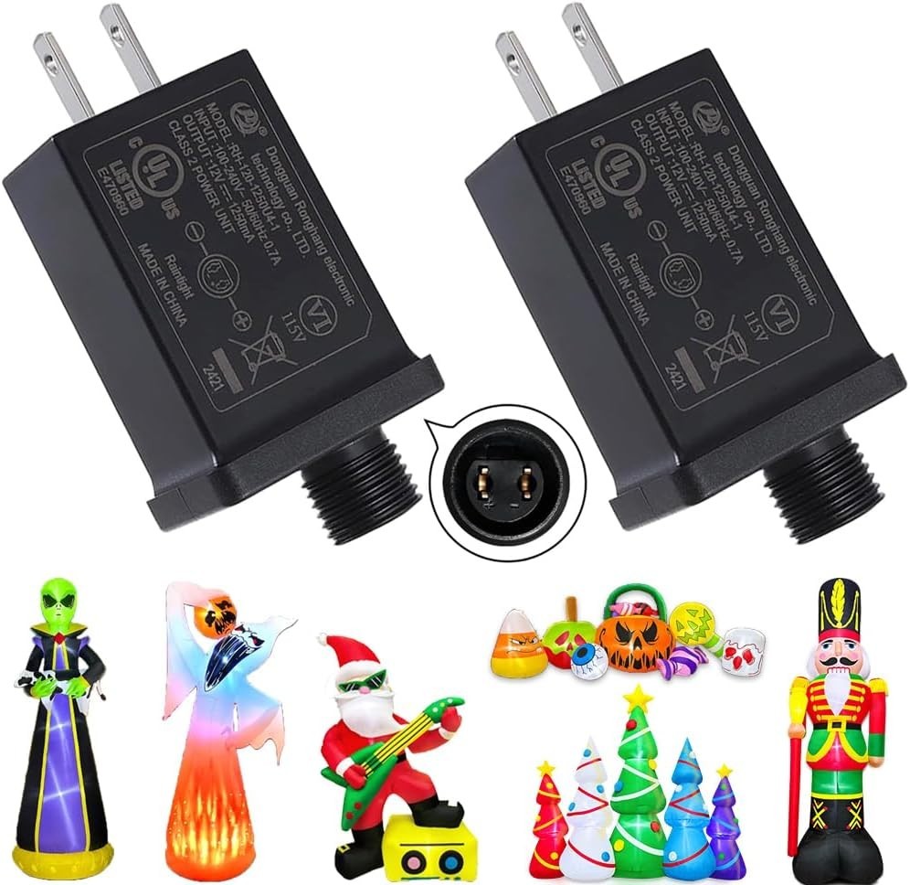 [2Pack] Replacement Yard Inflatable Adapter 12V 1.25A, Transformer US Plug...