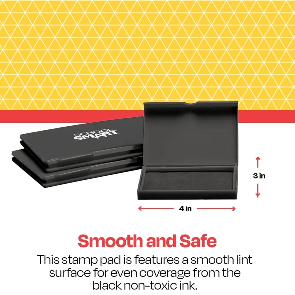 Size 1 Black Pre-Inked Stamp Pad - Smooth, Long-Lasting Ink for Every Use