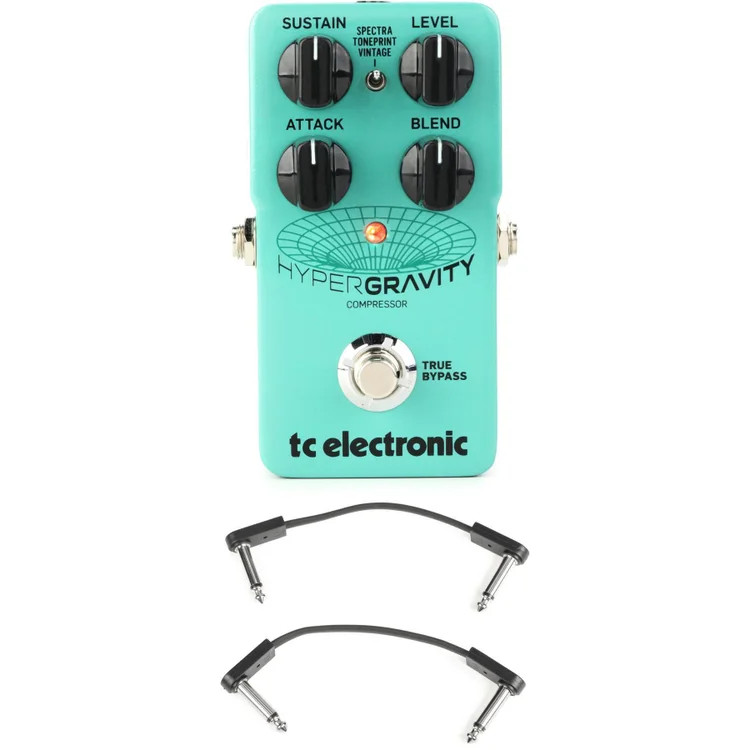 TC Electronic HyperGravity Compressor Pedal with EBS Patch Cables