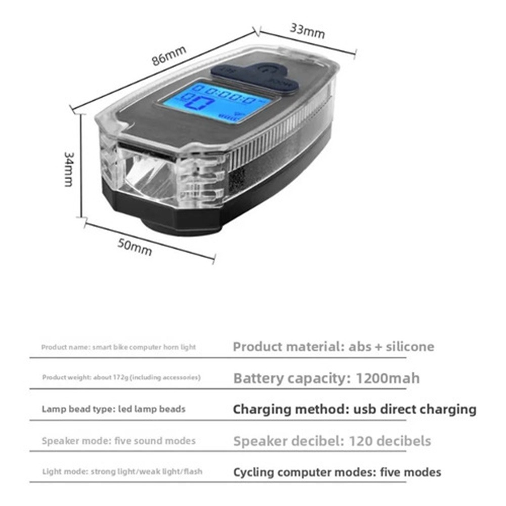 New Bicycle Speed Watch Band Horn Lighting Multi functional Wireless Code Table