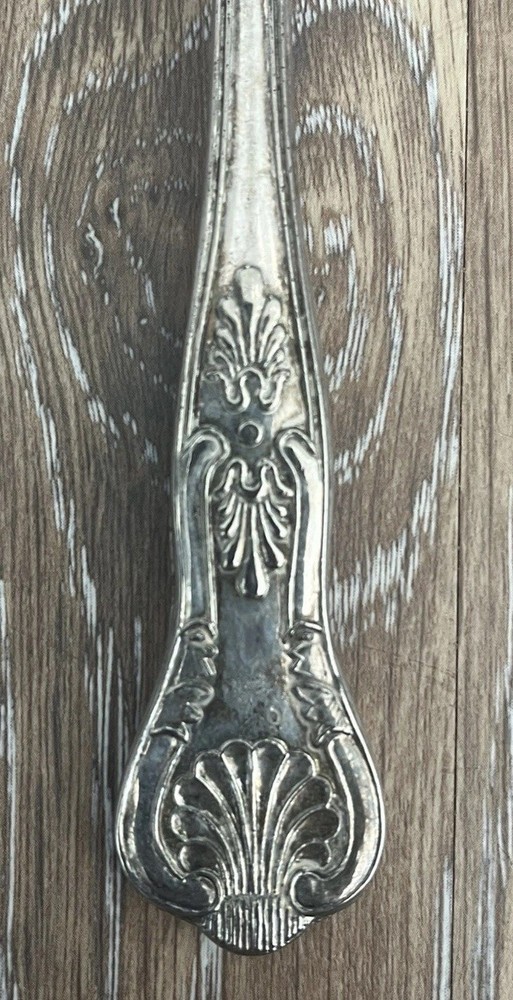 VTG Ornate England Silver Plated Fruit Themed Salad Serving Fork And Spoon Set