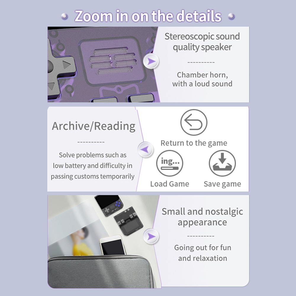 Handheld Game Console 3.5'' IPS Screen Portable Video Gaming OJEE