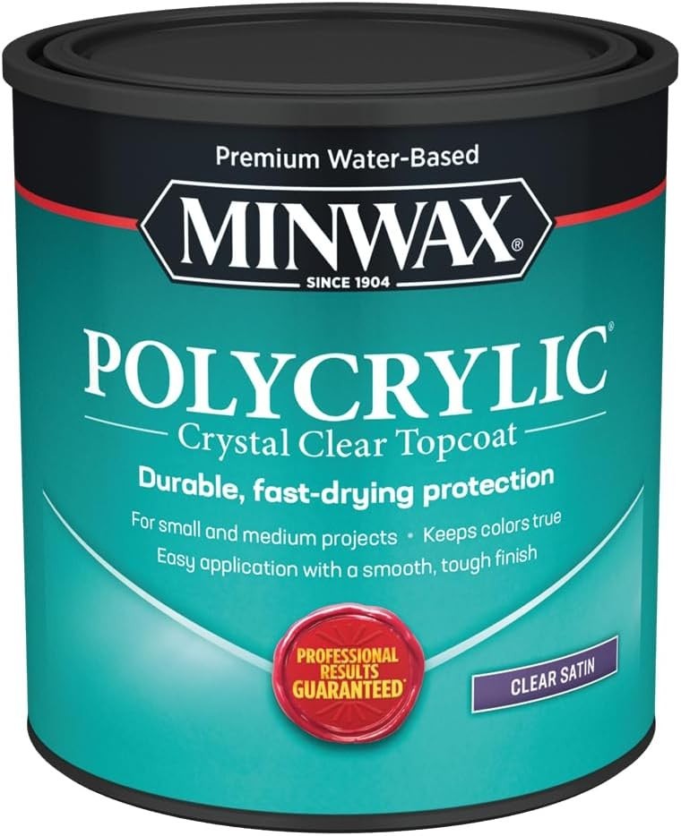 Satin Polycrylic Protective Finish - 1 Quart, Low Odor Water-Based Varnish