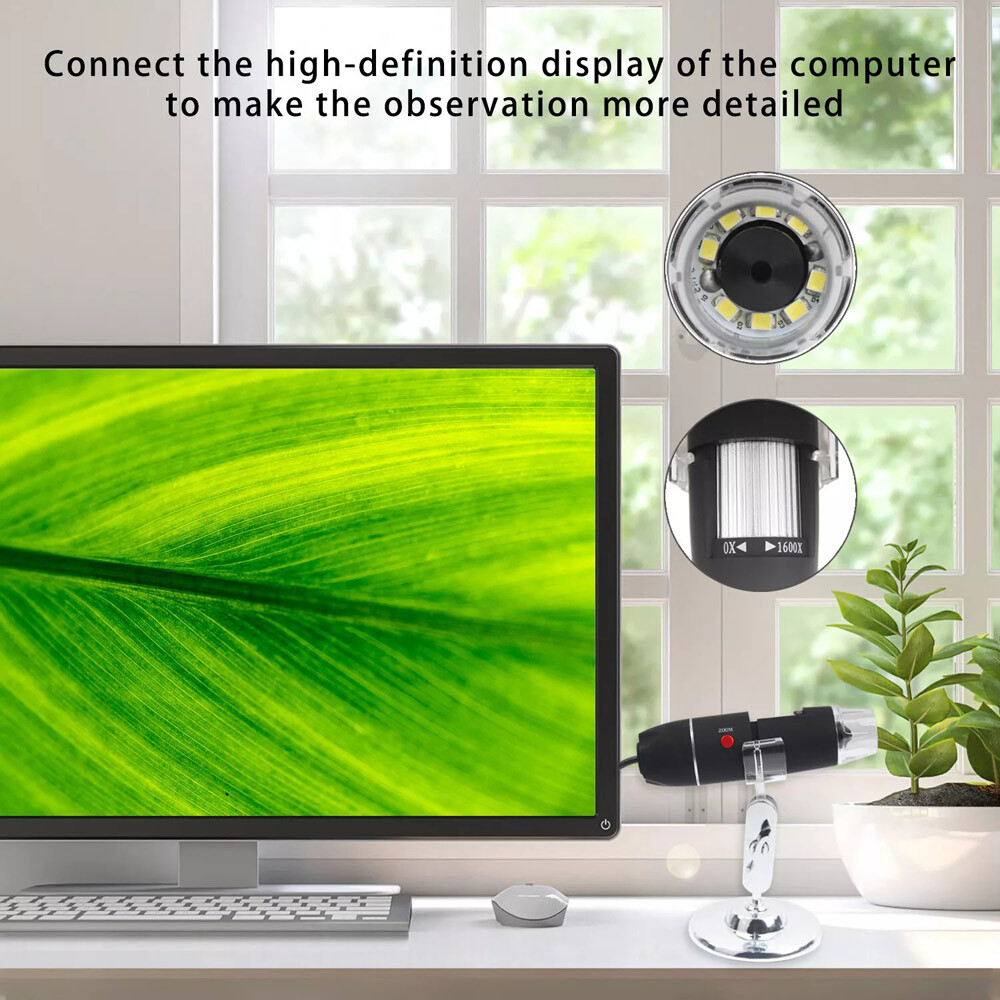 1600x Zoom 8 LED HD USB Microscope Digital Magnifier Endoscope Video Camera US