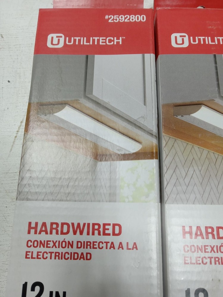 2PACK Utilitech 12" LED Warm White Undercabinet Hardwired Light Bar #2592800
