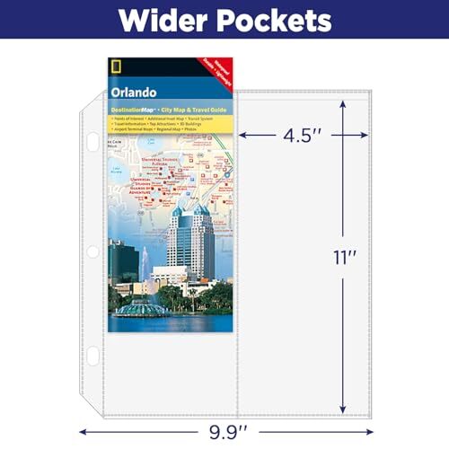 2-Pocket Folded Map Sleeves, Brochure Holder, Map Protector, 4.5" x 11"