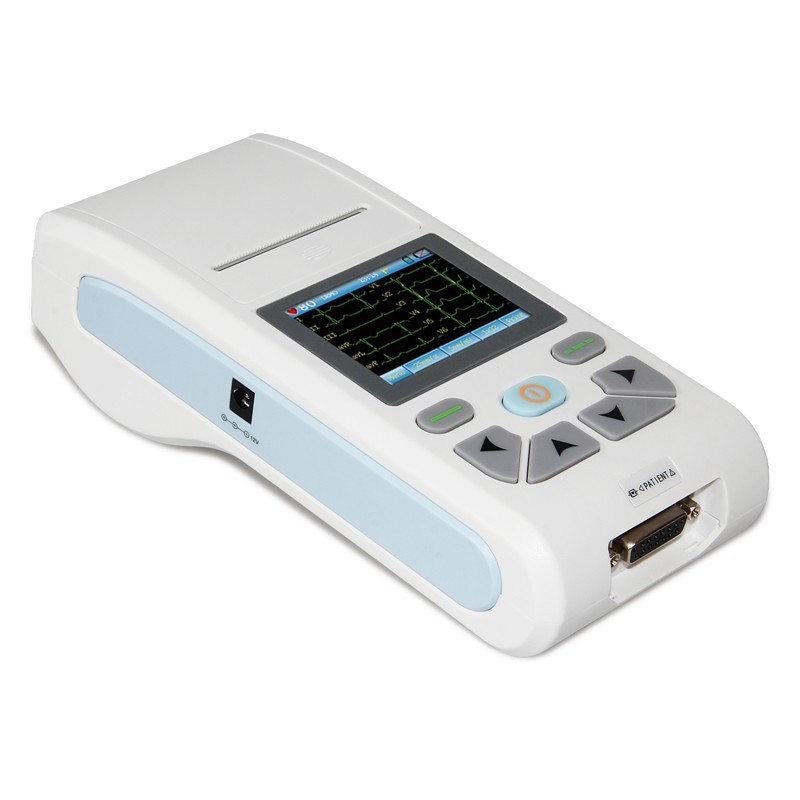 12-Lead EKG ECG Machine ECG90A Touch Screen, USB PC Software & Built-in Printer