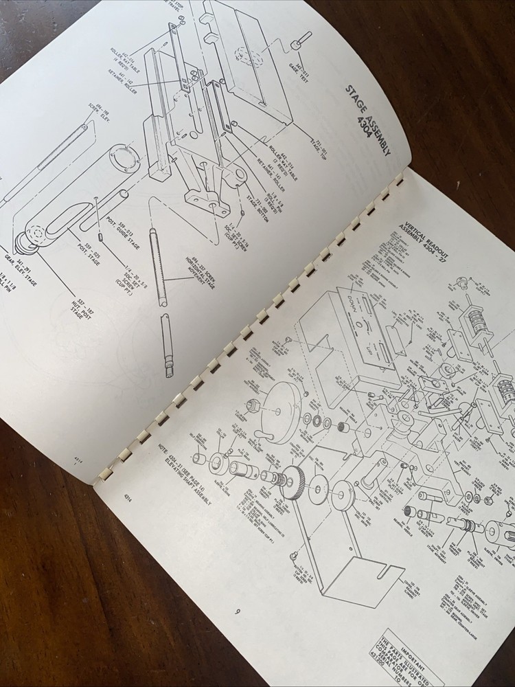 Clausing 14" Model 4314 Optical Comparator Instructions & Parts Manual