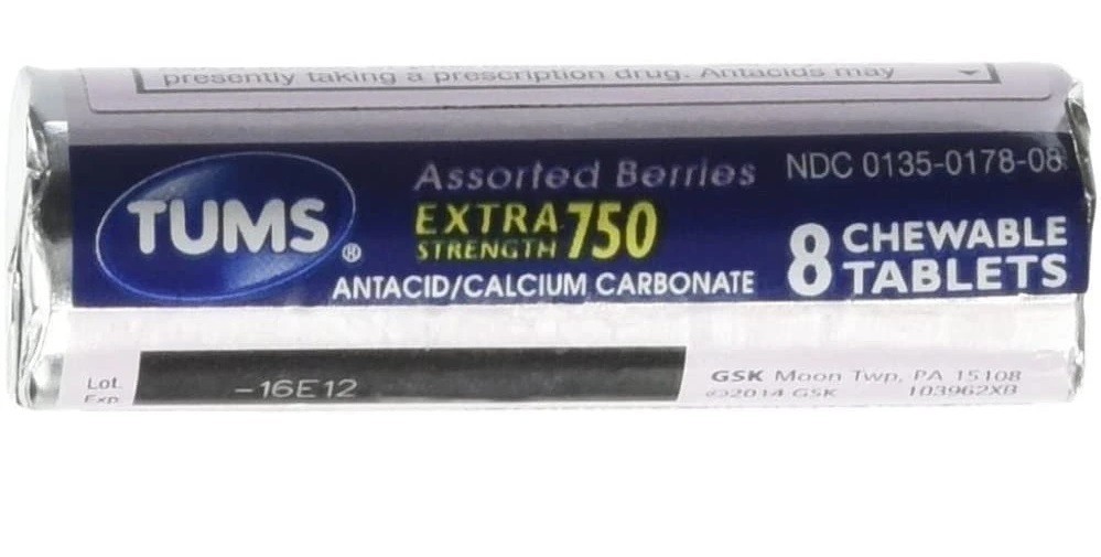 Tums Extra Strength chewable Tablets, Assorted Berries - 12 Rolls