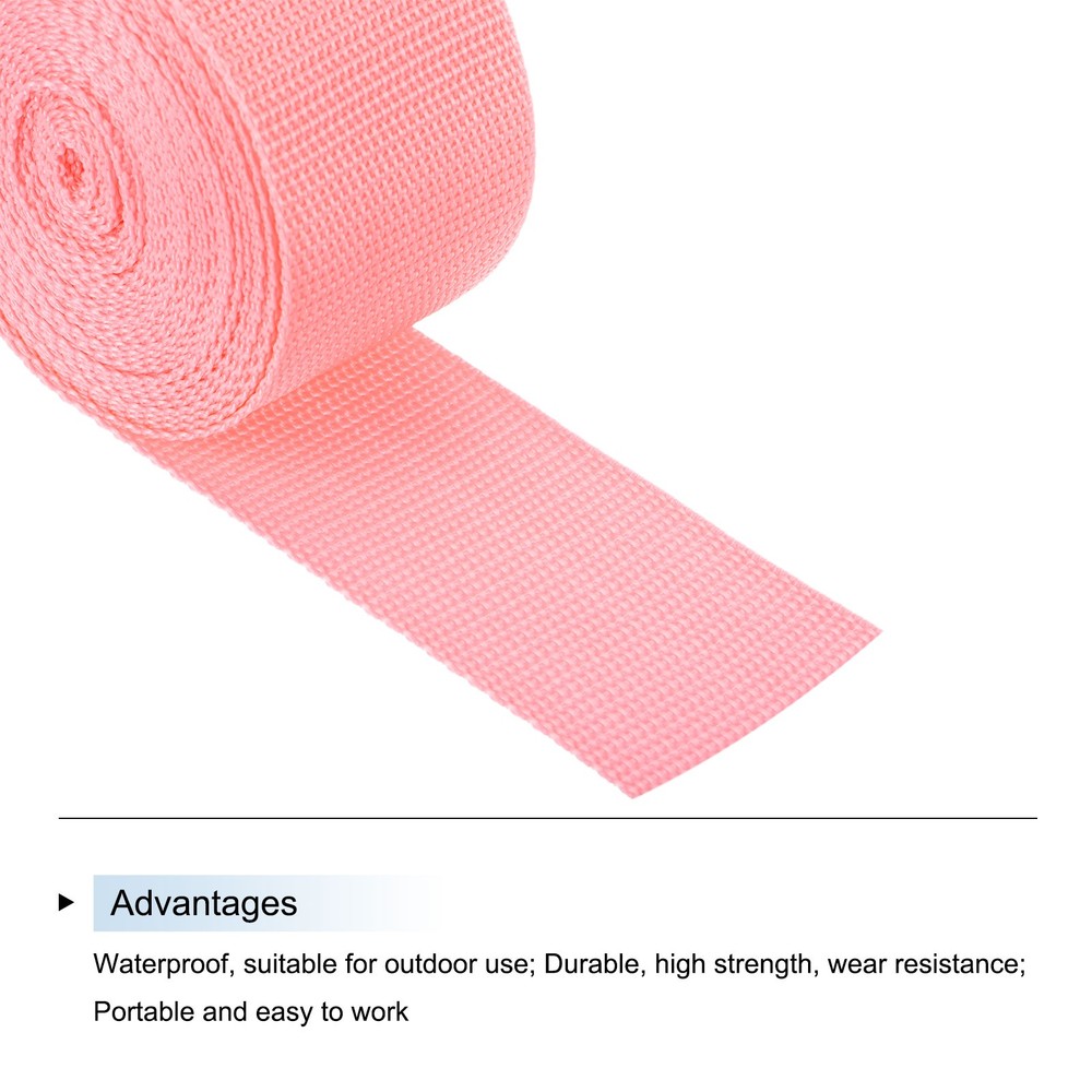 Lightweight Polypropylene Webbing Strap 5cm 5 Yard Pink