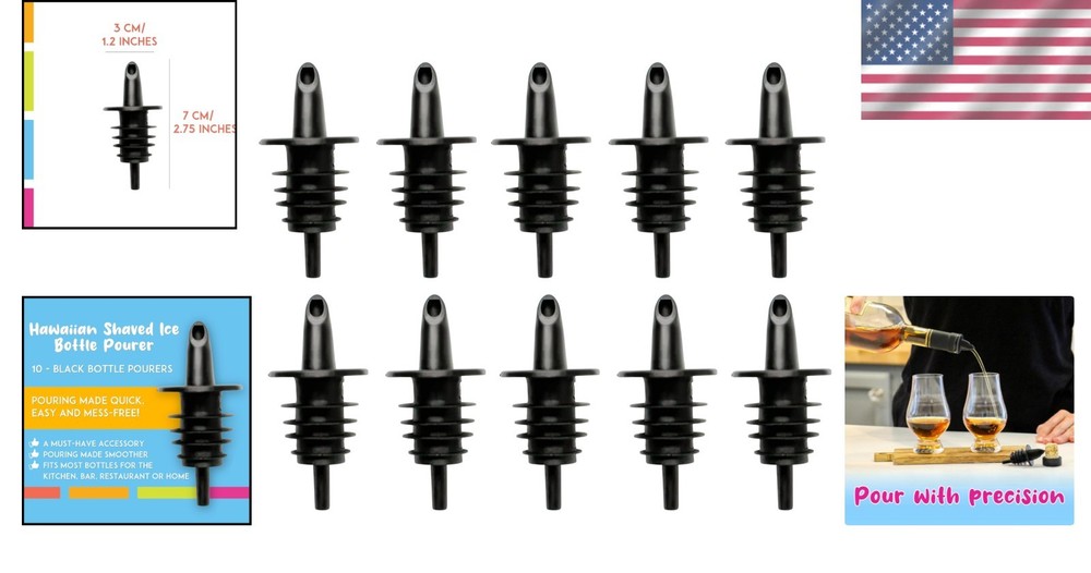 Precision Control Syrup Pourers – 10 Durable Plastic Spouts for All Bottles