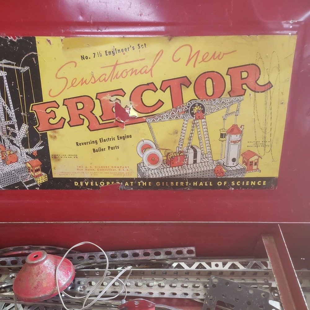 Gilbert Erector Set, @1954, 7 1/2 Engineer's Ser not complete