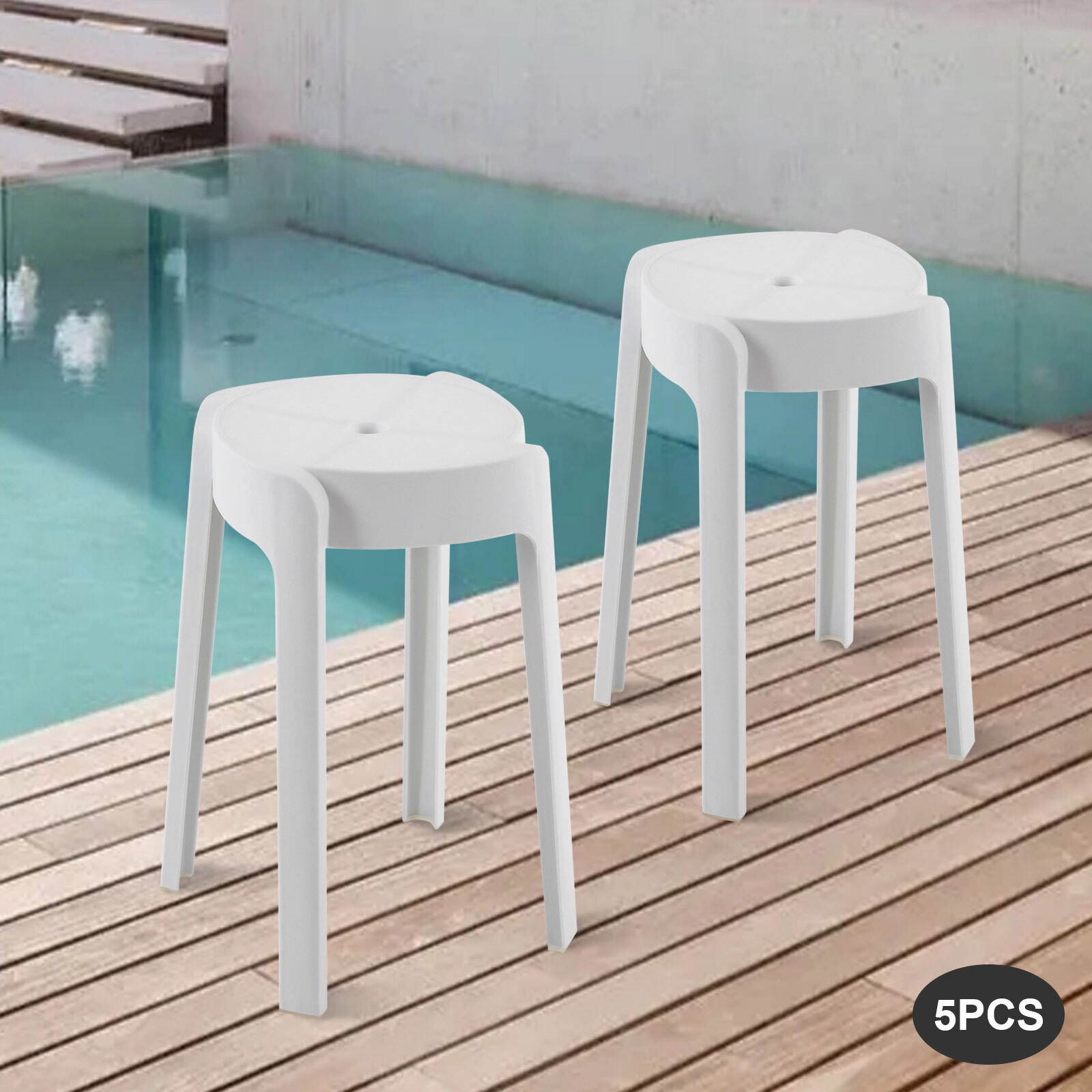 5 x Plastic Stacking Stools For Kids Students Classroom Home Kitchen Garden